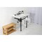 Kingston Brass 36 Carrara Marble Console Sink with Stainless Steel Legs, Marble WhiteMatte Black LMS36M8SQ0ST - alternate 3